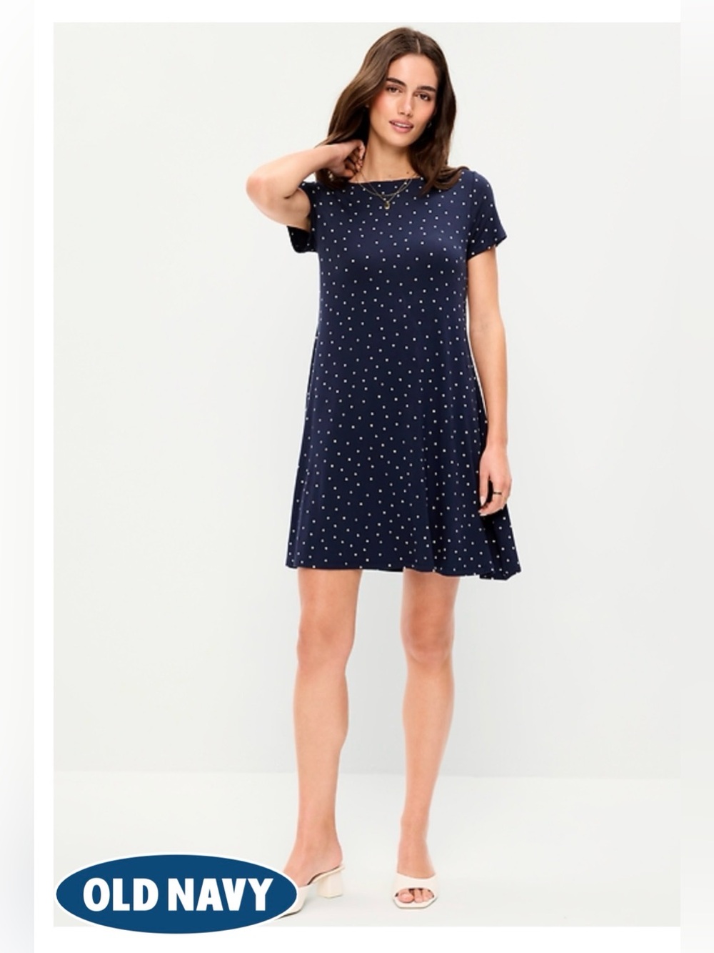 Old Navy navy polka dot dress tall